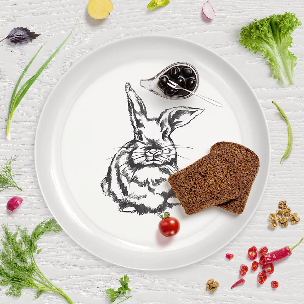 talerz z królikiem